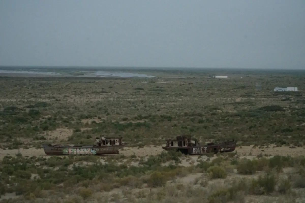 Ship cemetery zone near Muynak in Karakalpakstan