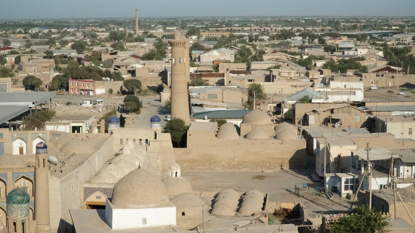 View over Itchan Kala with minaret