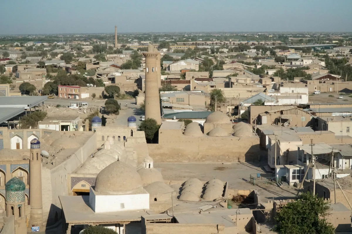 View over Itchan Kala with minaret