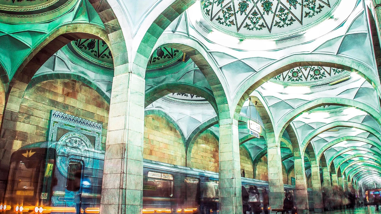 Alisher Navoiy station interior on the Uzbekistan line of Tashkent Metro
